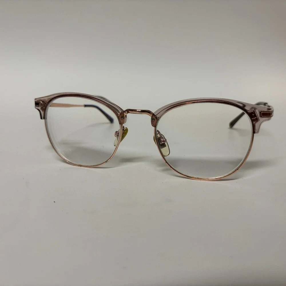Firmoo S3555X Women Rose Gold Pink Browline Glasses Eyewear NWOT SEE DESC